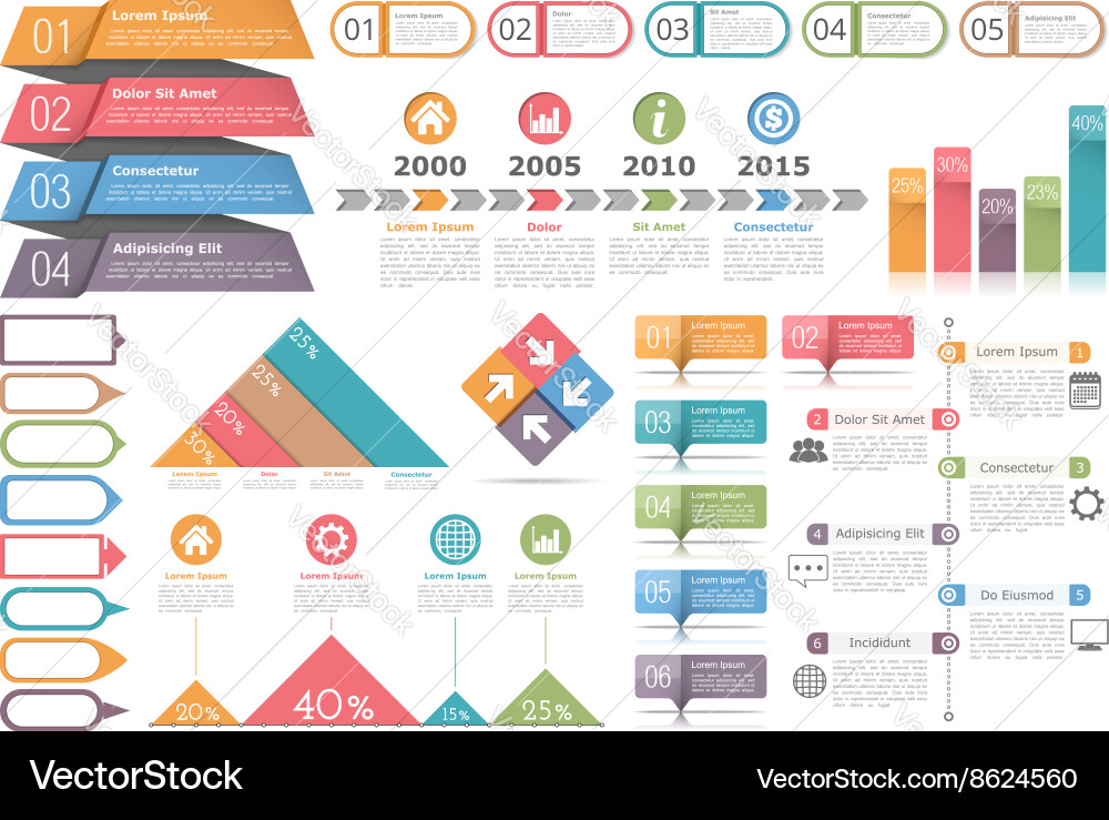 Infographic elements set Royalty Free Vector Image