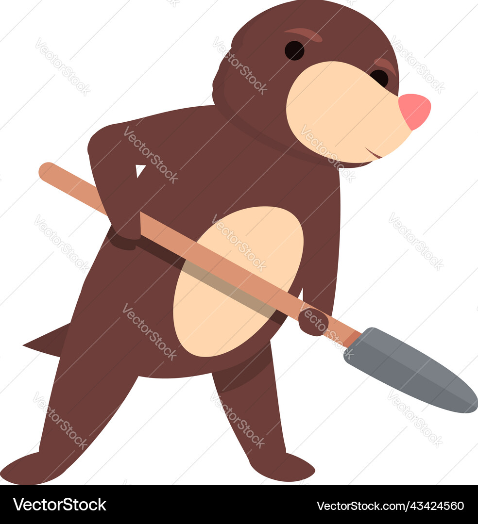 Mole shovel work icon cartoon cute animal Mole shovel work icon cartoon cute animal vector image