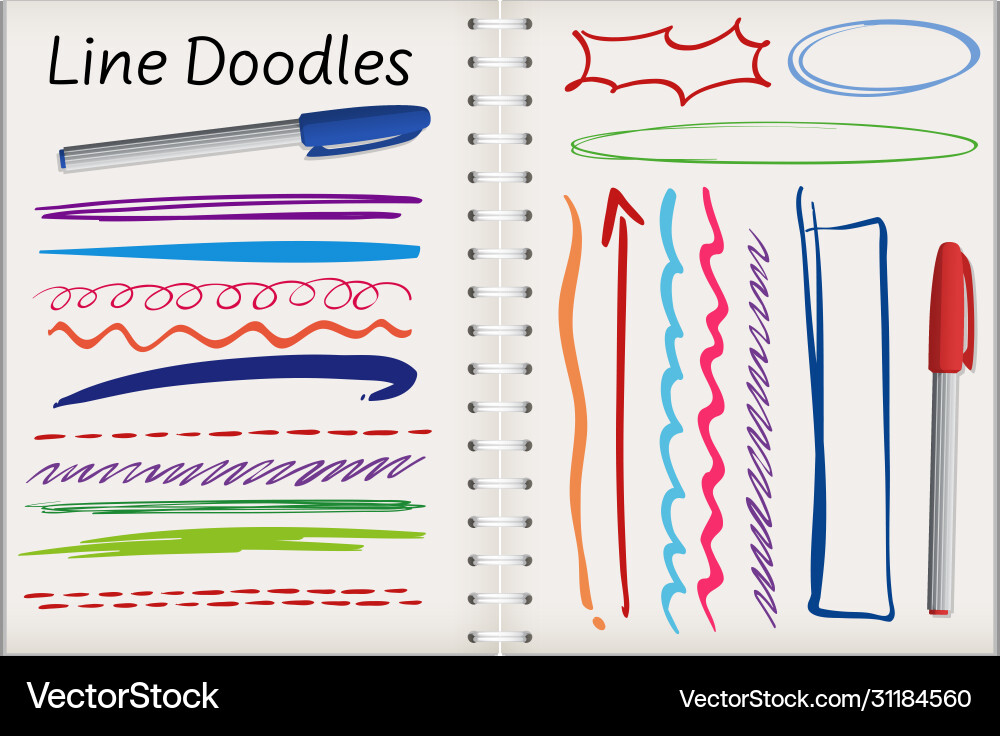 Note with different line doodle Vector Image