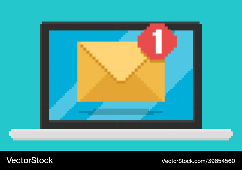 Pixel art style of email count Pixel art style of email count vector image