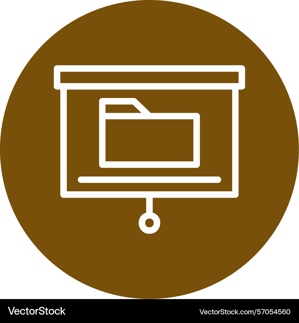 Presentation folder line circle style icon design vector image