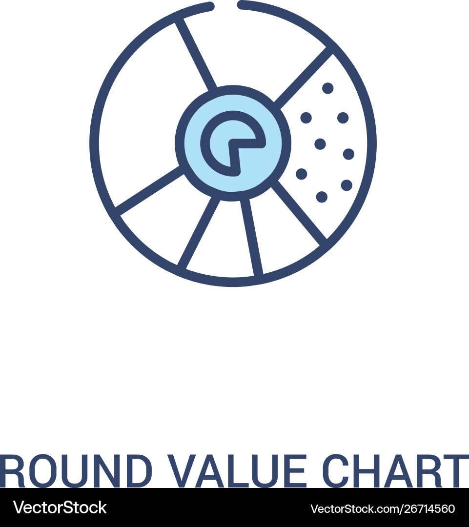 Round value chart concept 2 colored icon simple Round value chart concept 2 colored icon simple vector image