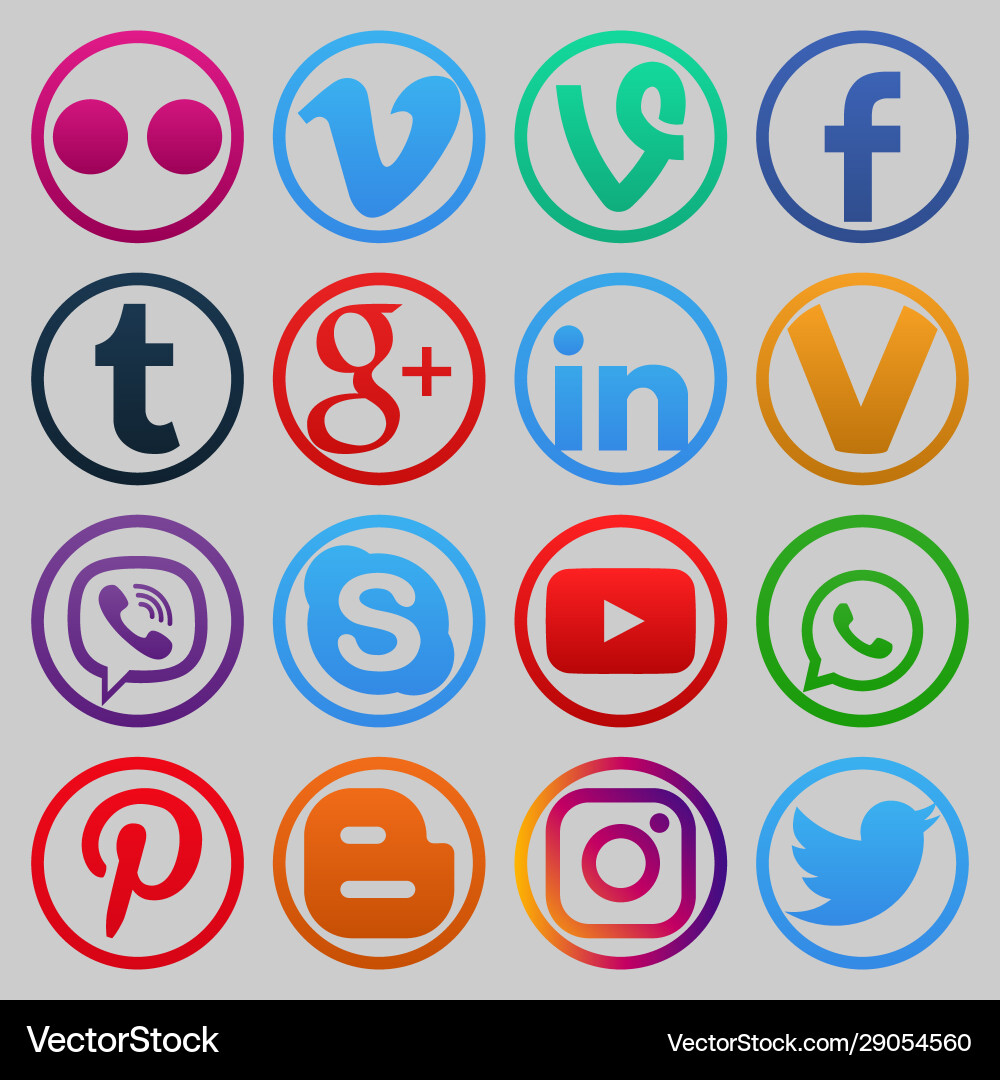 Set social media icons Set social media icons vector image