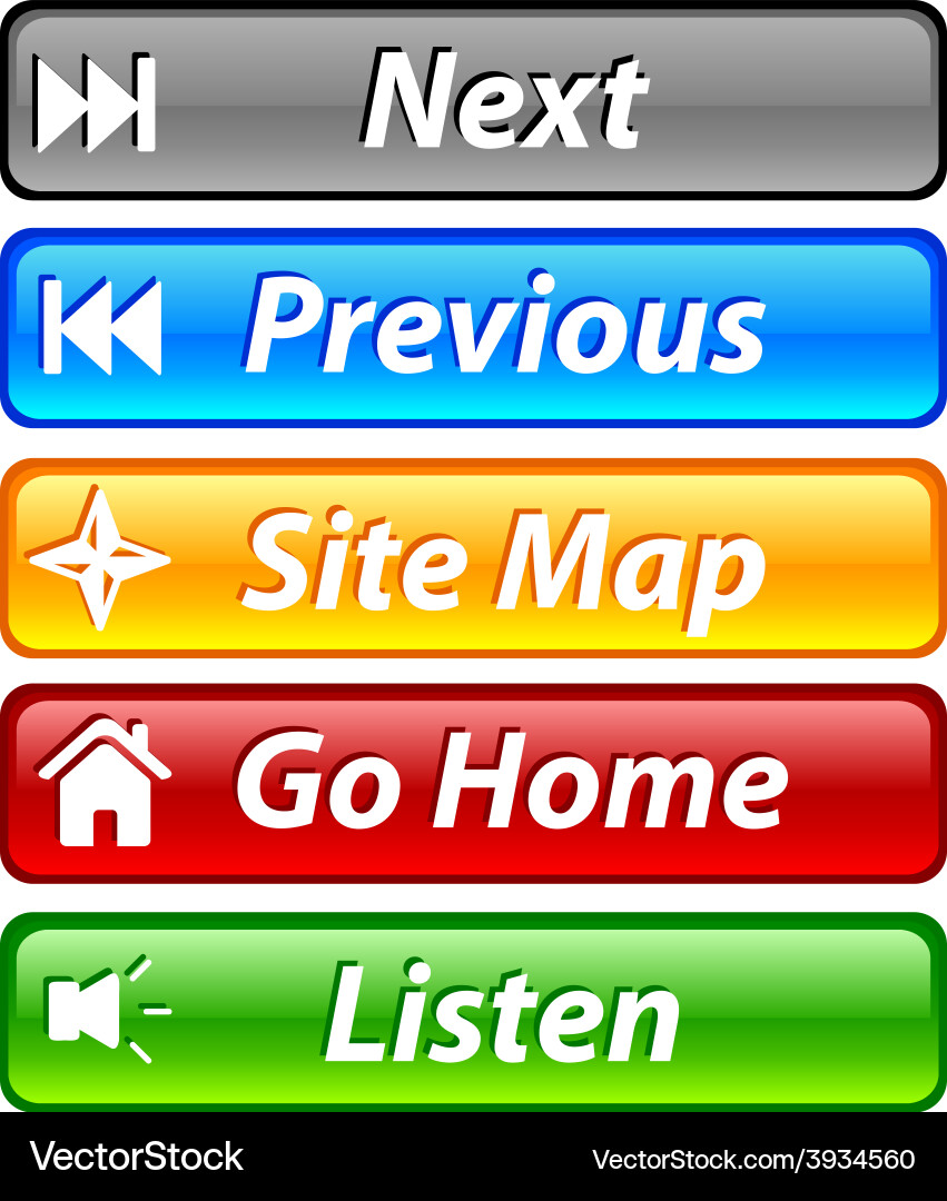 Shiny Web Buttons vector image