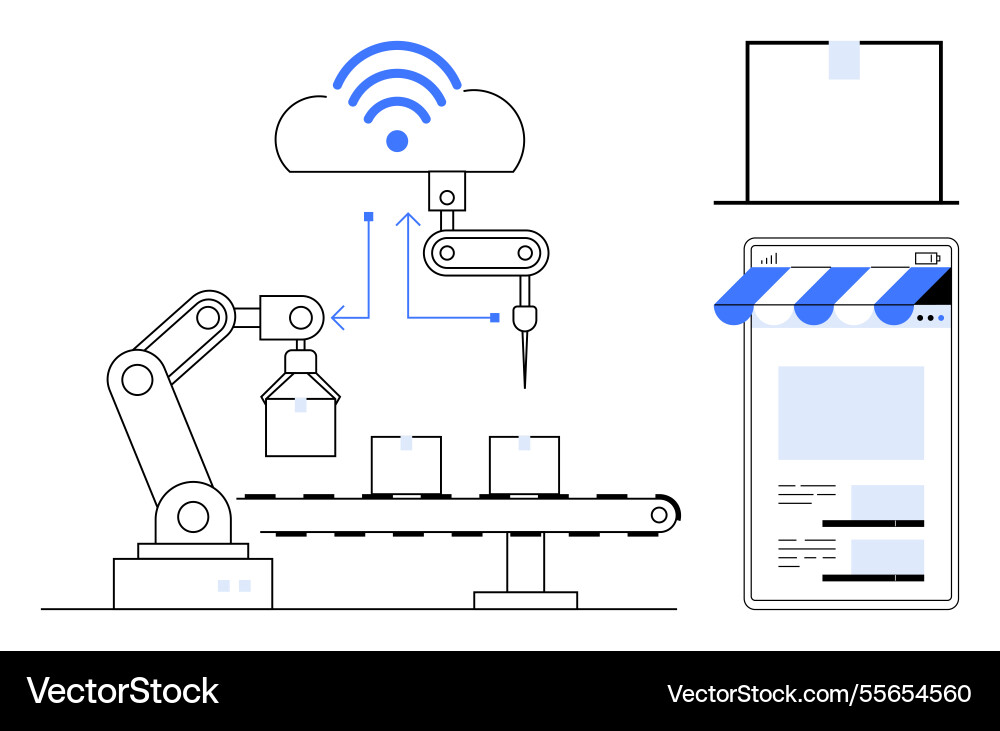 Smart manufacturing with iot integration and real Vector Image