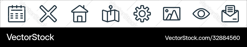 Ui line icons linear set quality Ui line icons linear set quality vector image