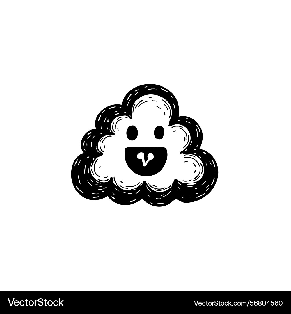 Whimsical cloud character design with a playful Whimsical cloud character design with a playful Vector Image