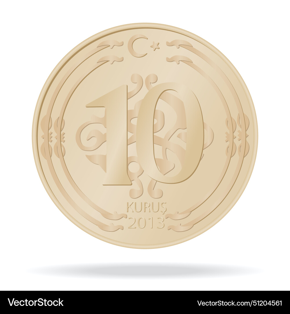 10 Kurus Of Turkey Royalty Free Vector Image Vectorstock
