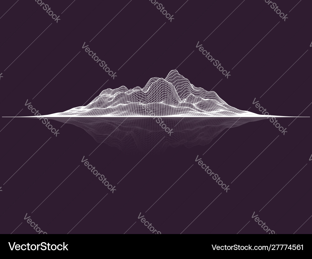 Abstract mesh landscape data visualization Abstract mesh landscape data visualization vector image