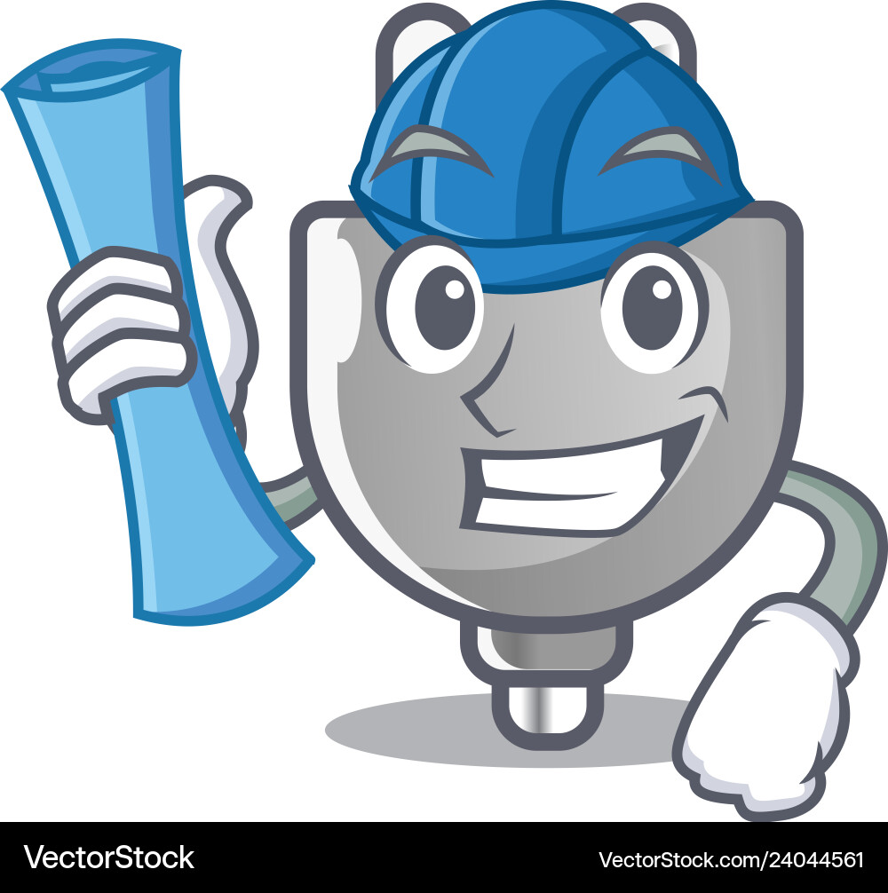 Architect power plug in the character shape vector image