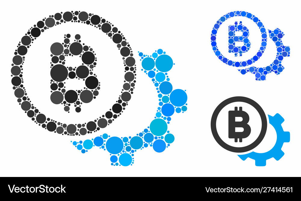 Bitcoin options cog composition icon circle Bitcoin options cog composition icon circle vector image