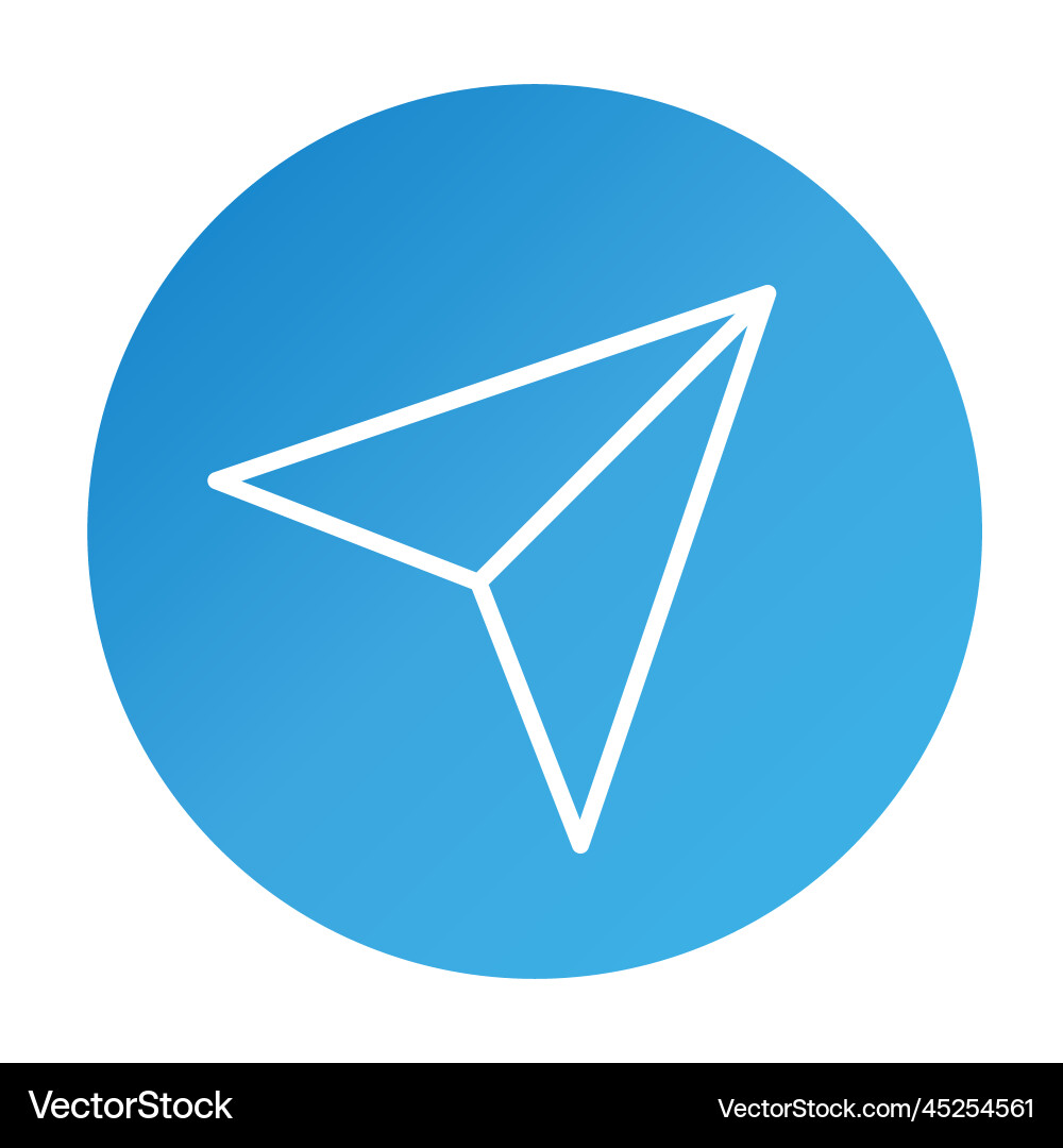 Blue gradient submit button icon or send vector image