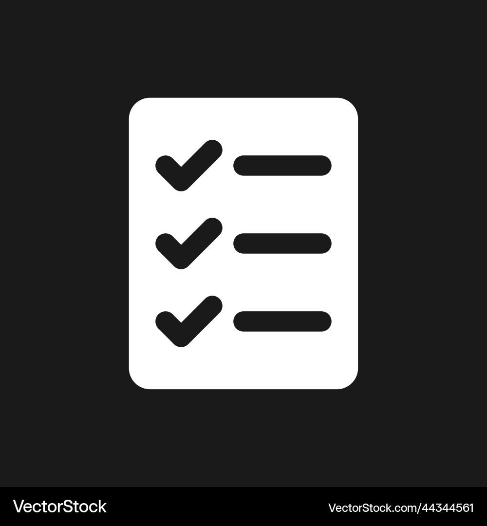 Checklist of completed tasks pixel dark mode Checklist of completed tasks pixel dark mode vector image