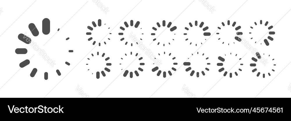 Circular loading buffering icons video ready Vector Image