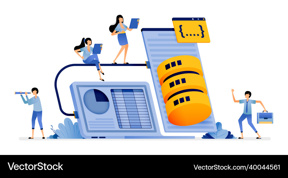 Communication devices and databases technology Vector Image