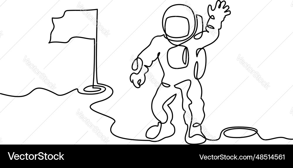 Cosmonaut exploring outer space astronaut on moon Cosmonaut exploring outer space astronaut on moon Vector Image