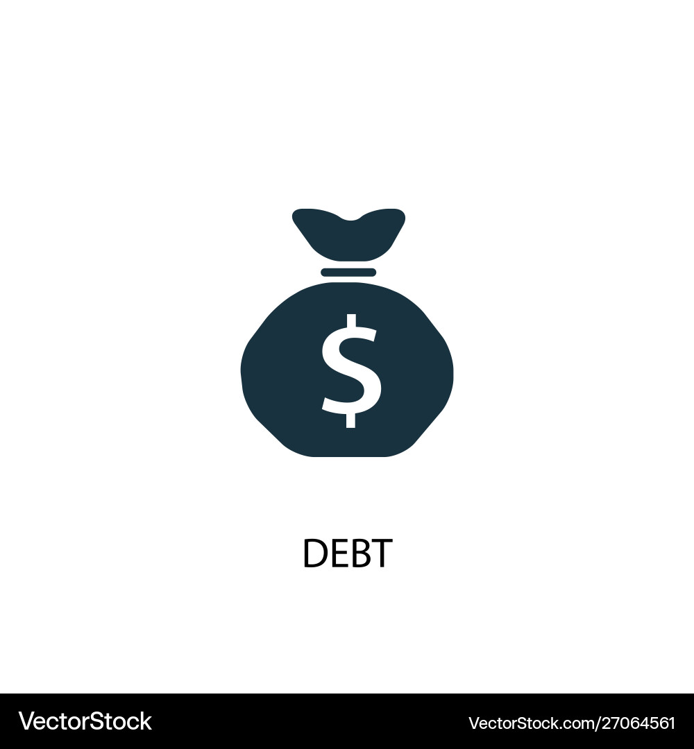 Debt icon simple element vector image