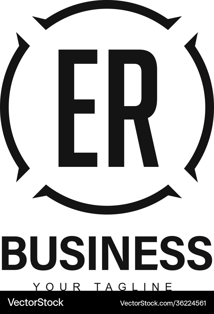 Er initial a logo design with abstract style Er initial a logo design with abstract style Vector Image
