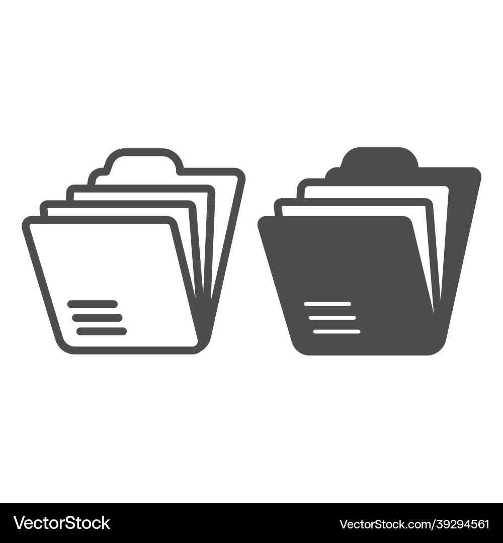 Folder with paper sheets archival documents line Folder with paper sheets archival documents line vector image