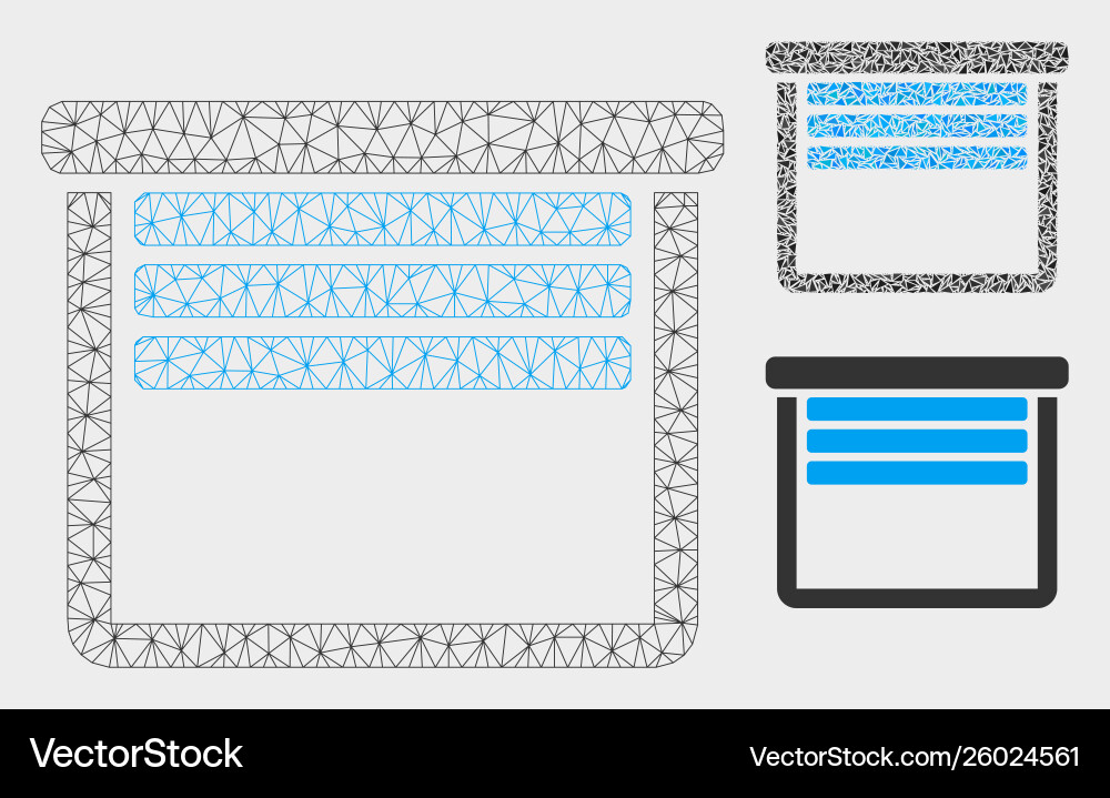 Garage empty mesh carcass model Garage empty mesh carcass model vector image