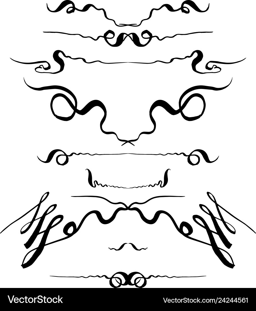 Hand-drawn set decorative elements on white Hand-drawn set decorative elements on white vector image