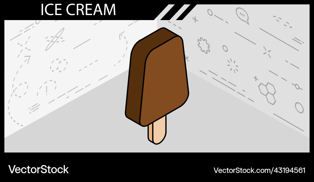 Ice cream isometric design icon web 3d colorful Ice cream isometric design icon web 3d colorful vector image
