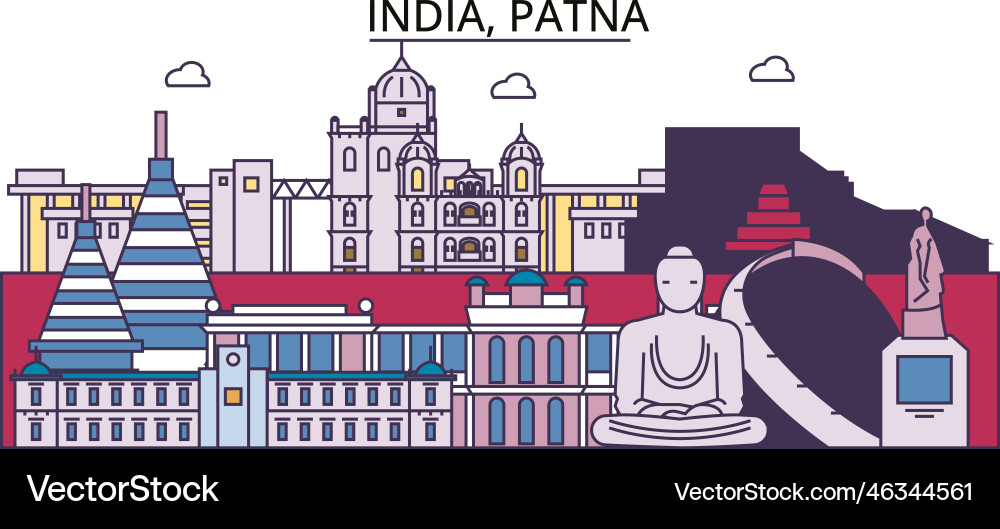 India patna tourism landmarks city travel India patna tourism landmarks city travel vector image