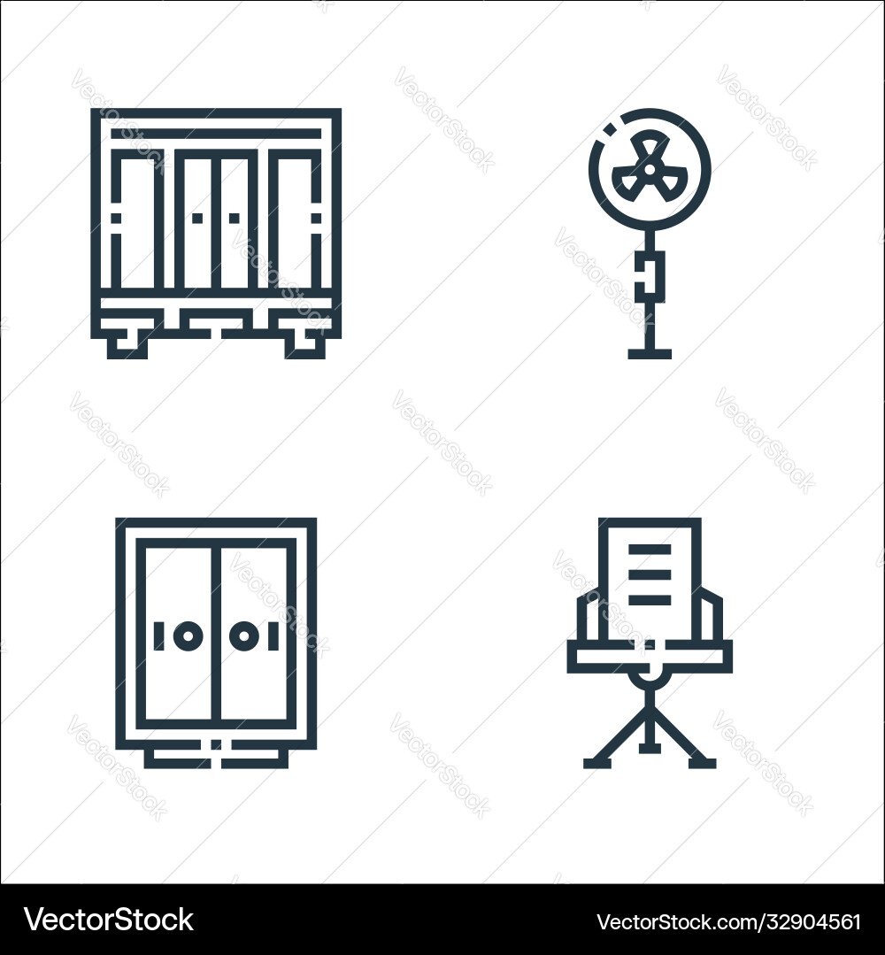 Inside home line icons linear set quality Inside home line icons linear set quality vector image