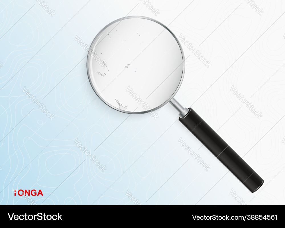 Magnifier with map tonga on abstract Magnifier with map tonga on abstract Vector Image