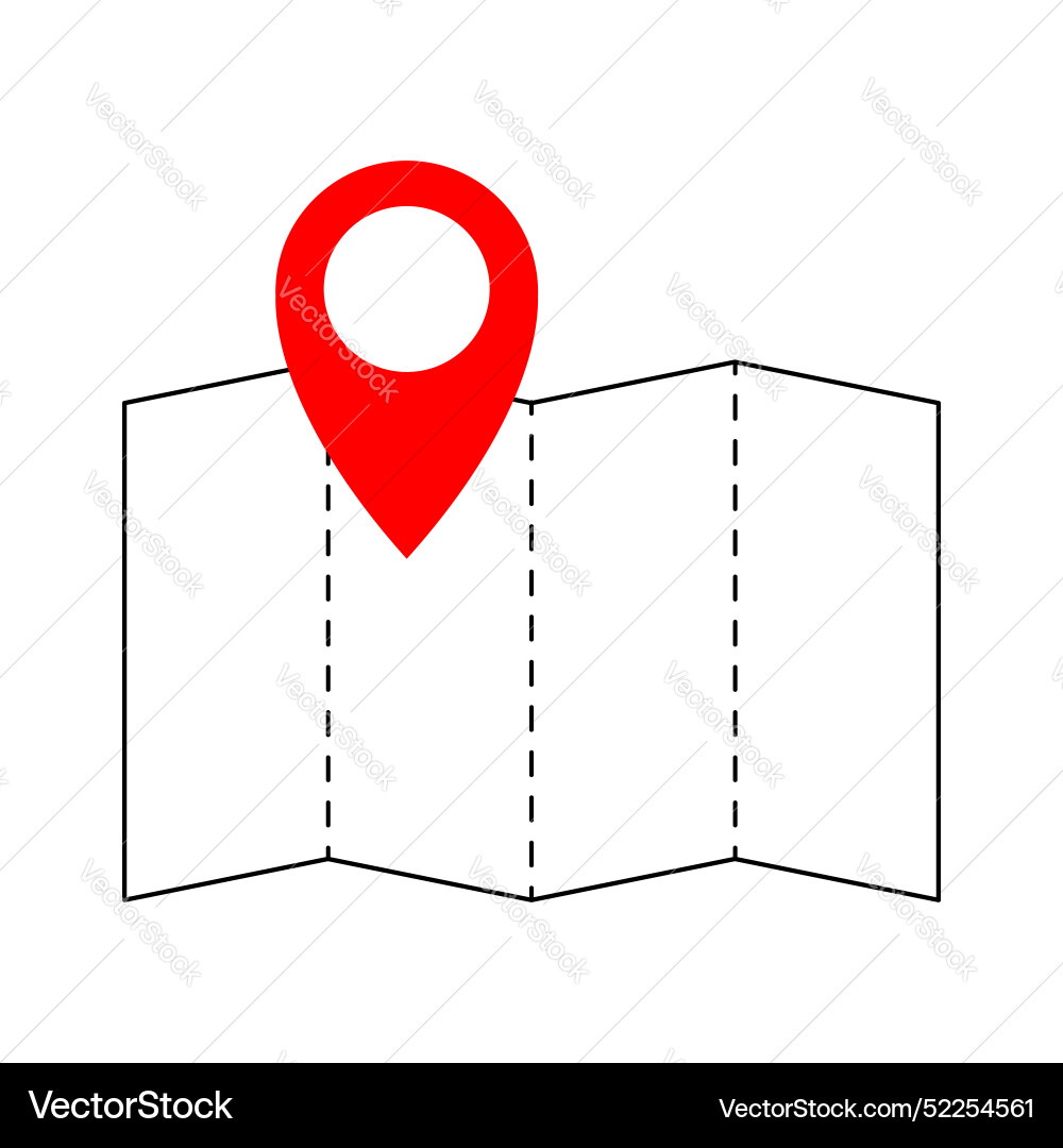 Map and location pin symbol icon geolocation vector image