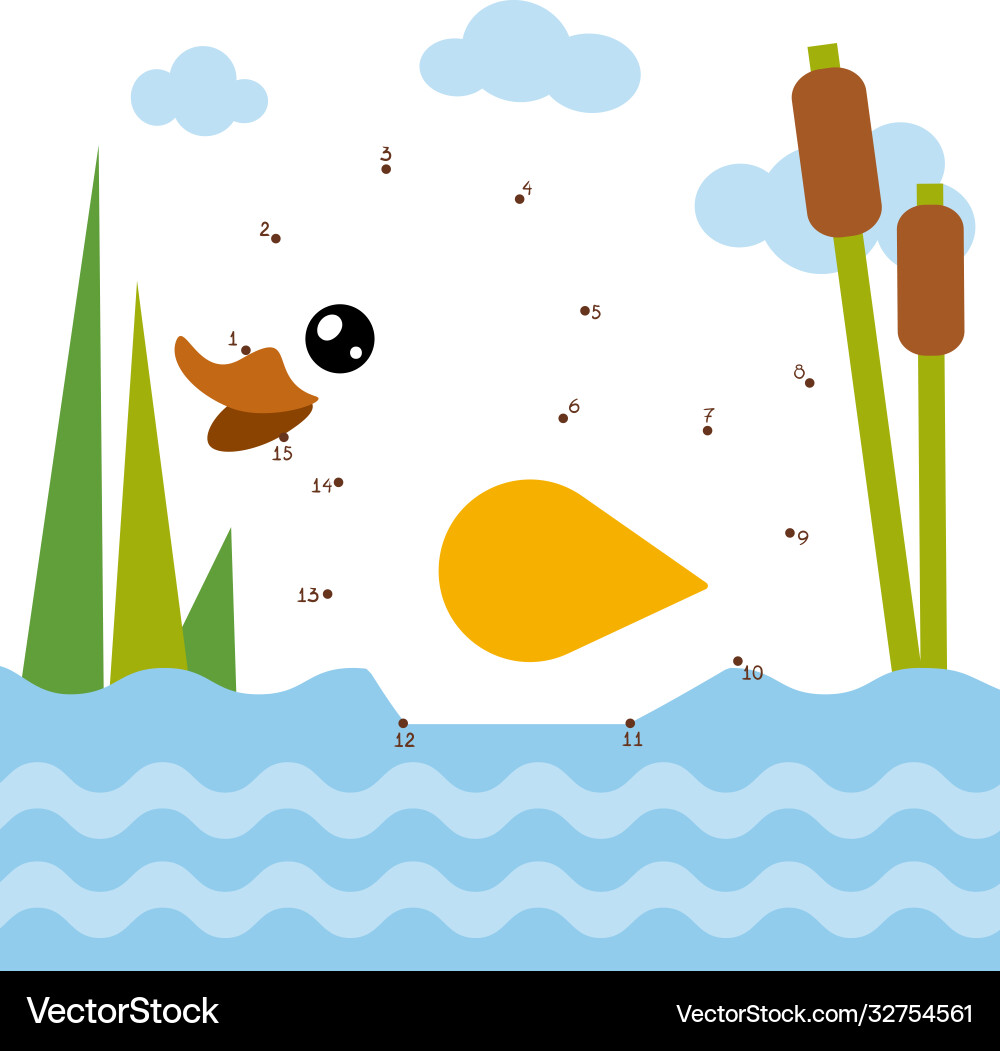 Numbers game for children duck Vector Image