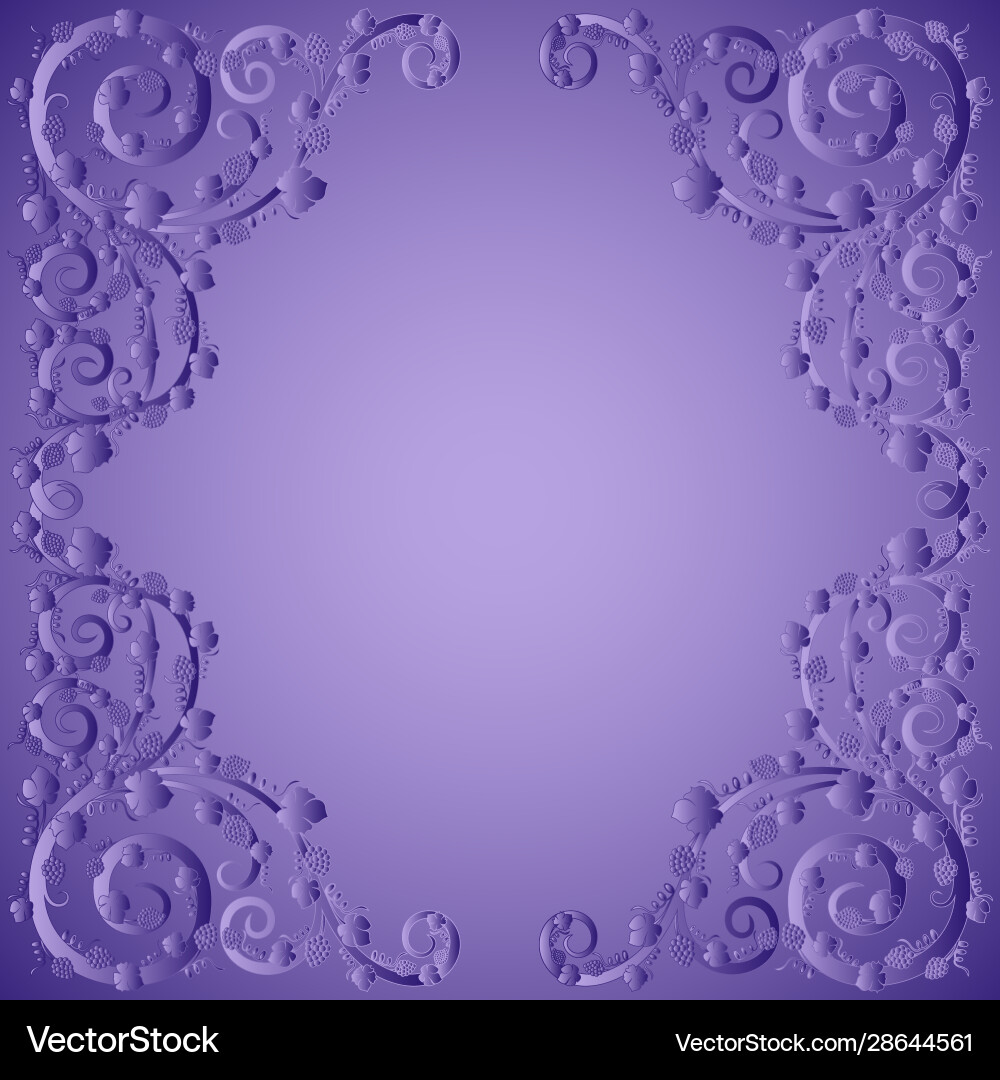Purple frame with grape elements vector image