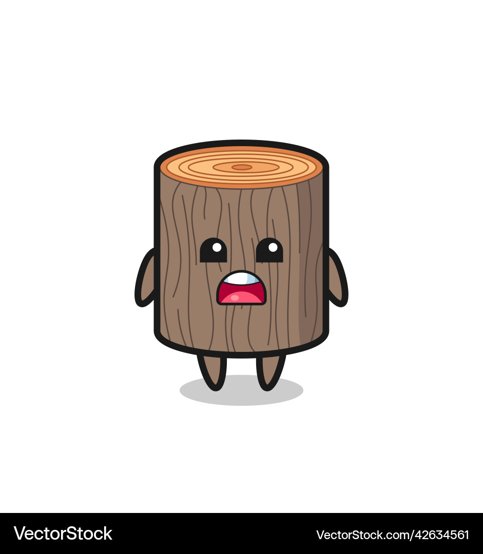 Tree stump with apologizing expression saying i Vector Image