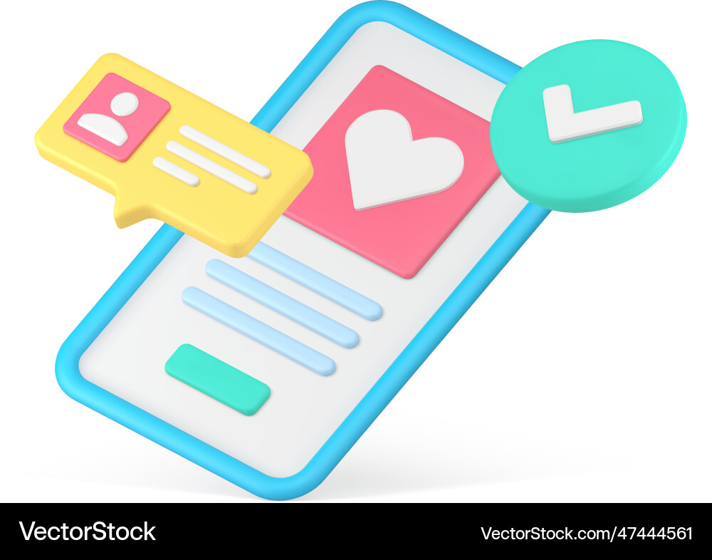 Virtual dating smartphone app user account create vector image