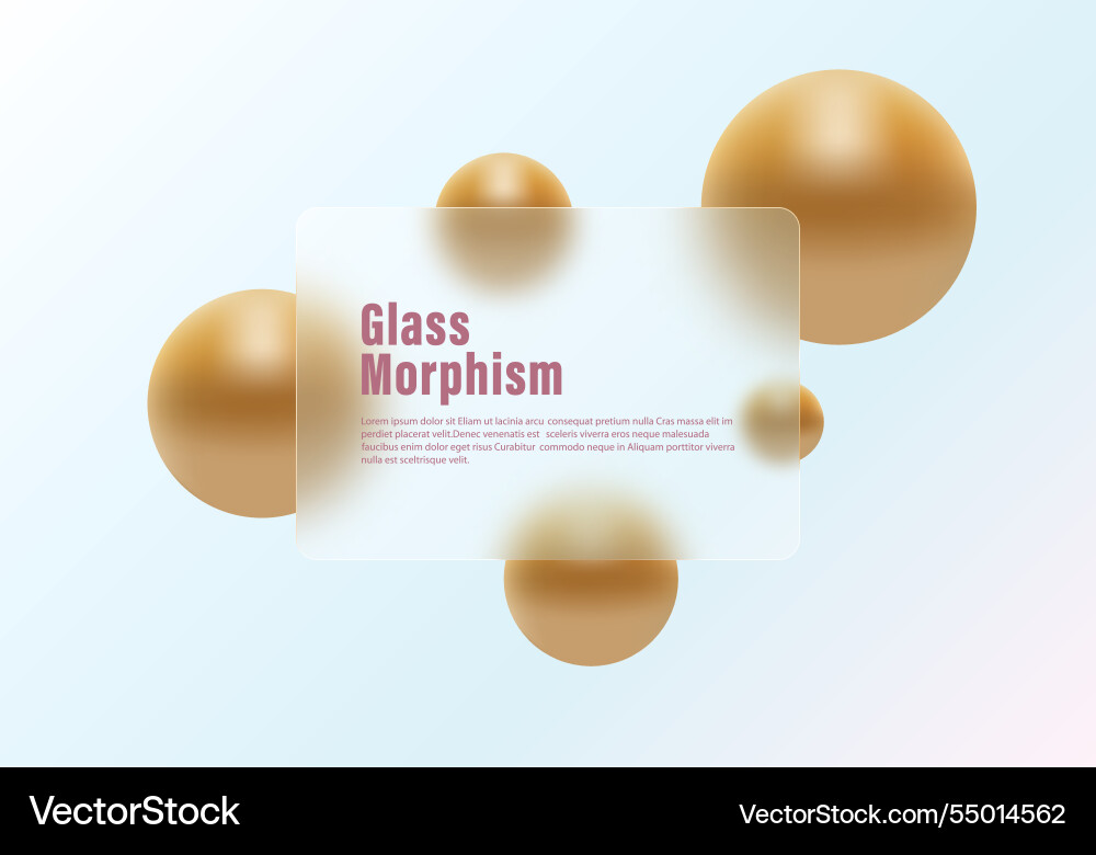 Abstract background in glass morphism style vector image