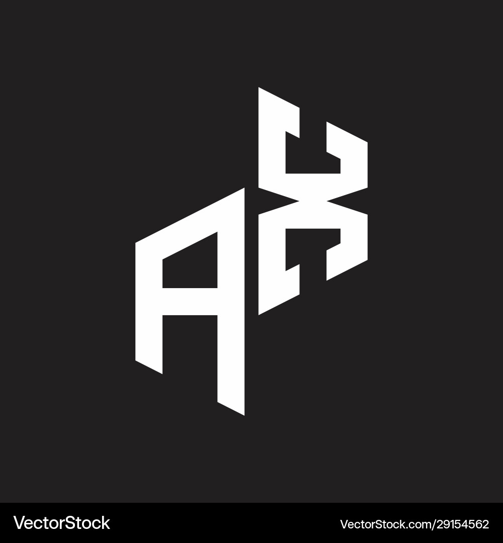 Ax initial letters logo monogram with up to down vector image