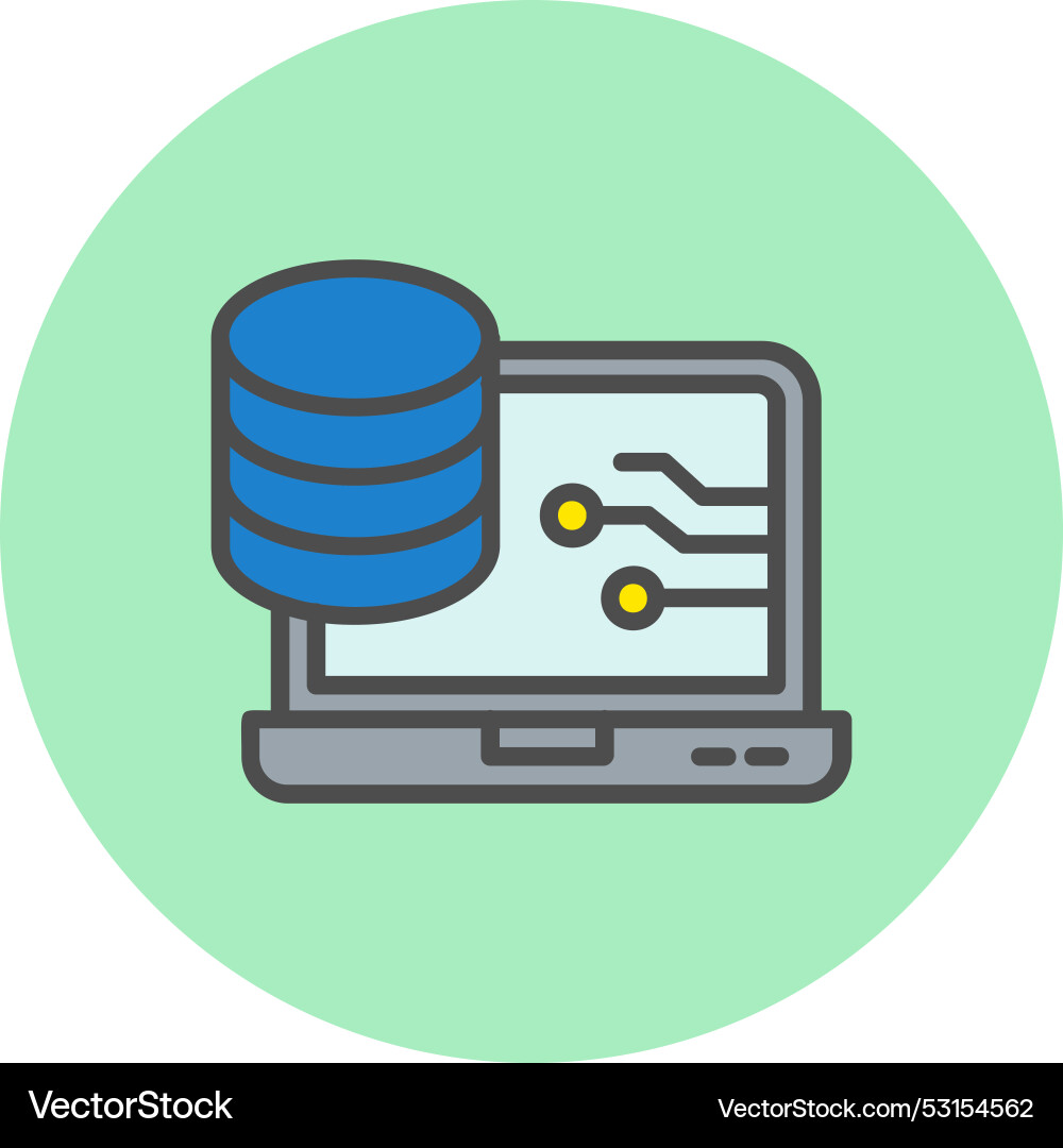 Big data line filled circle icon Vector Image