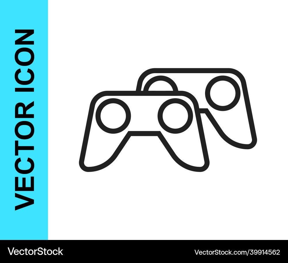 Black line game controller or joystick Black line game controller or joystick Vector Image