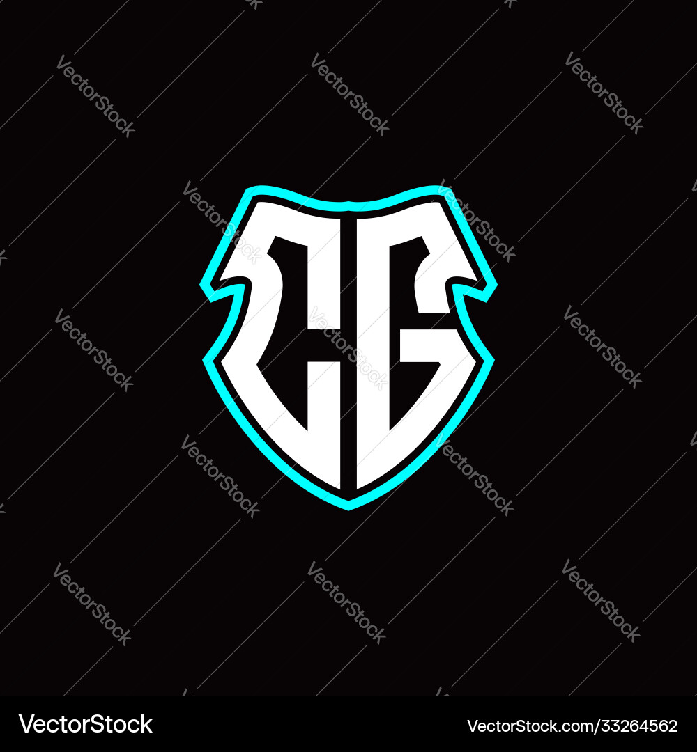 Cg initial logo design with a shield shape Cg initial logo design with a shield shape Vector Image