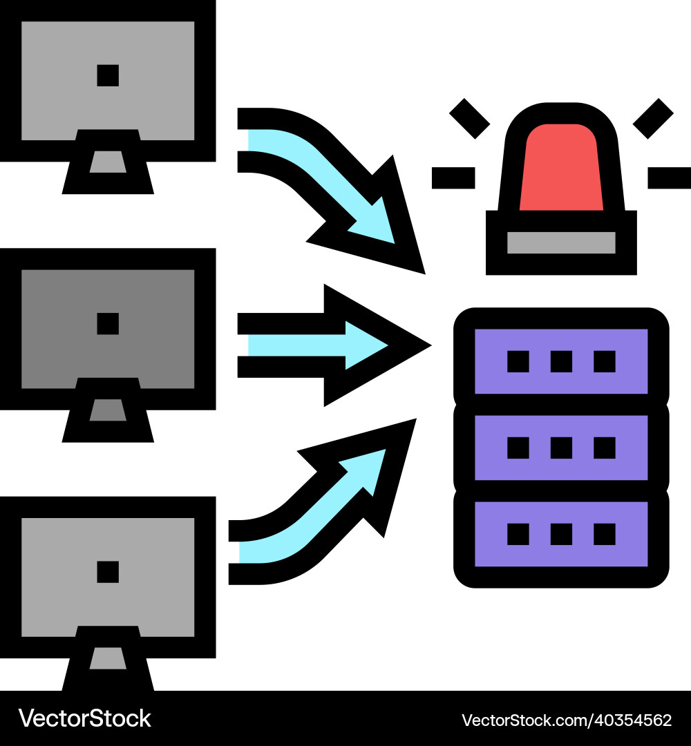 Ddos attacks color icon Ddos attacks color icon vector image