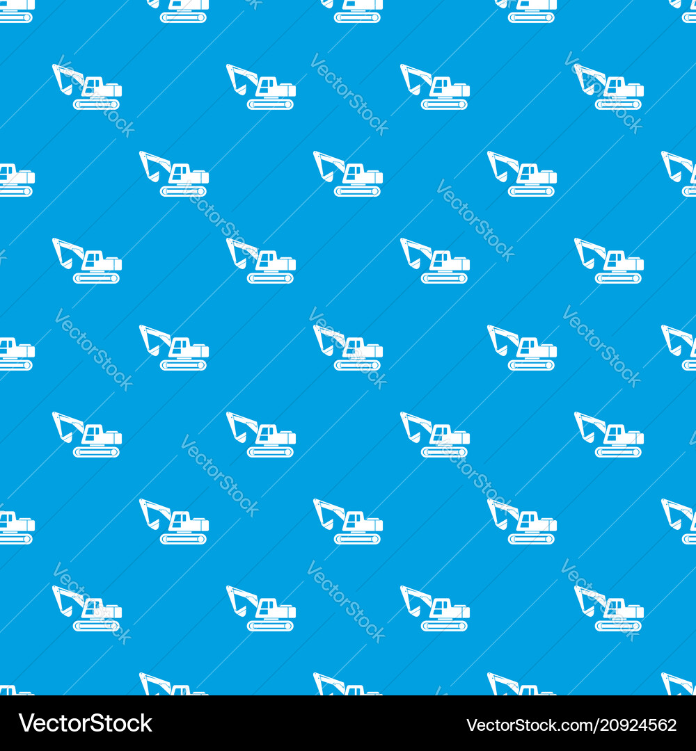 Digging machine pattern seamless blue Digging machine pattern seamless blue vector image