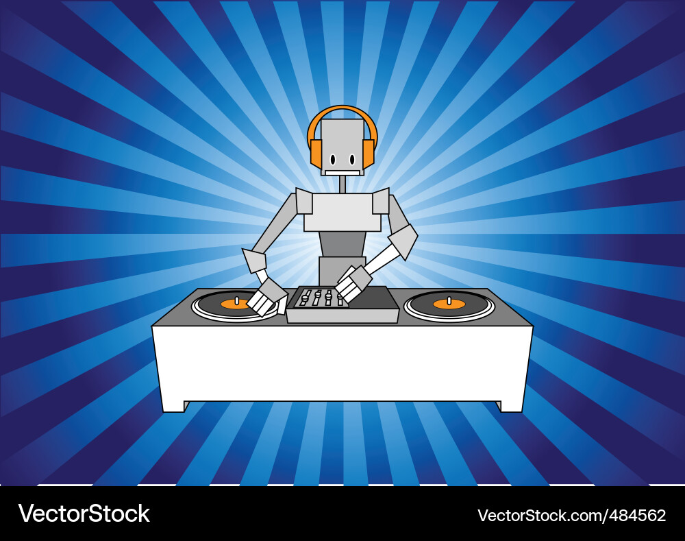 Dj robot Vector Image