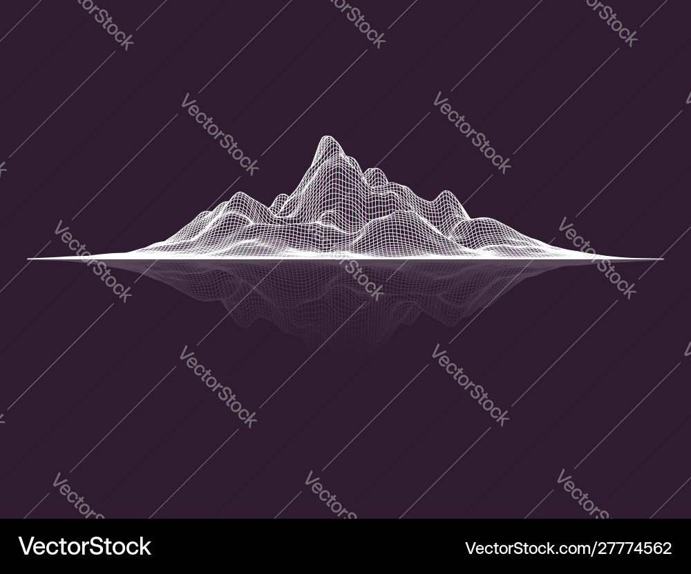 Dynamic Mesh Landscape Data Visualization vector image