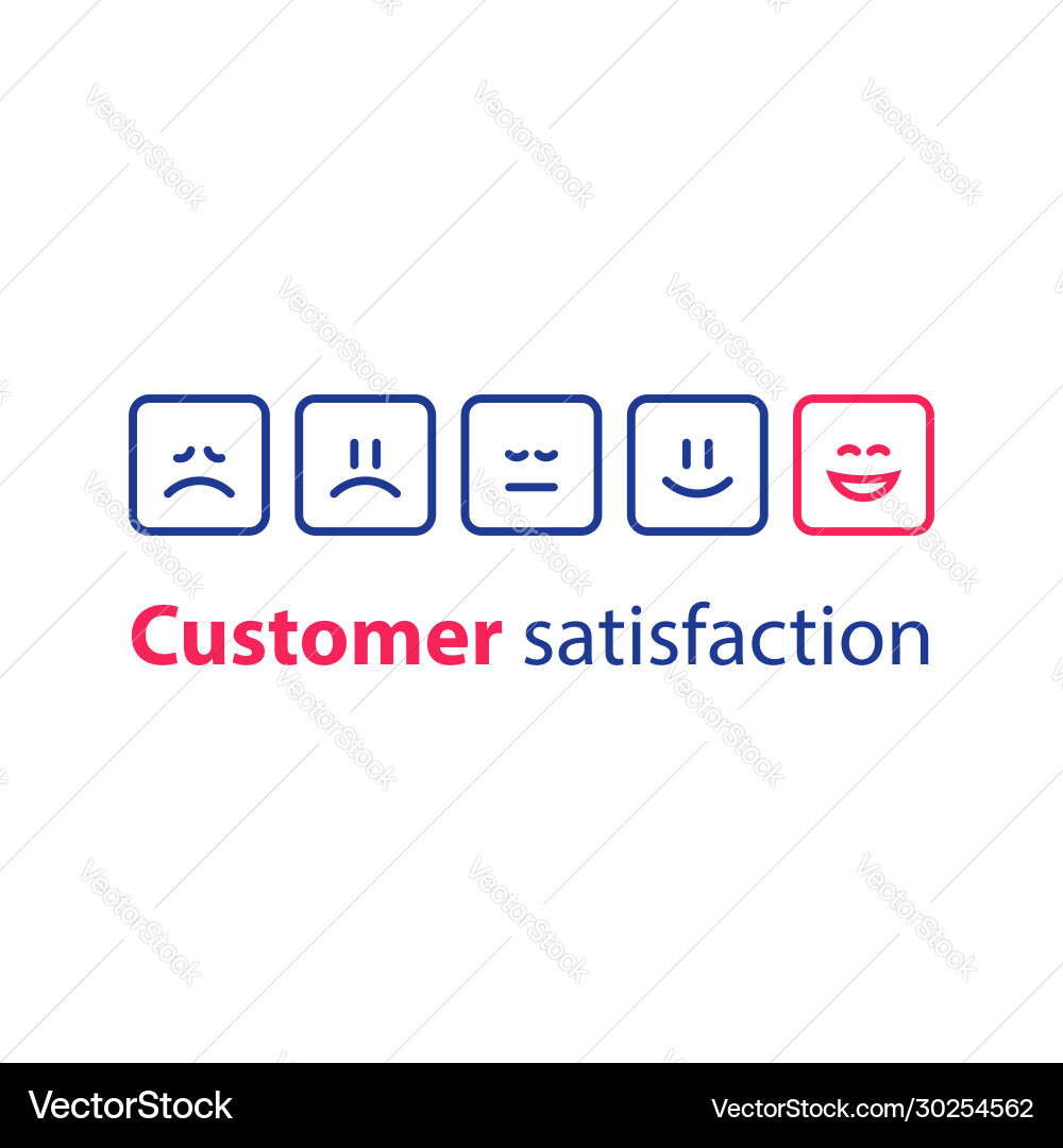 Emoticon in a row rating concept Vector Image