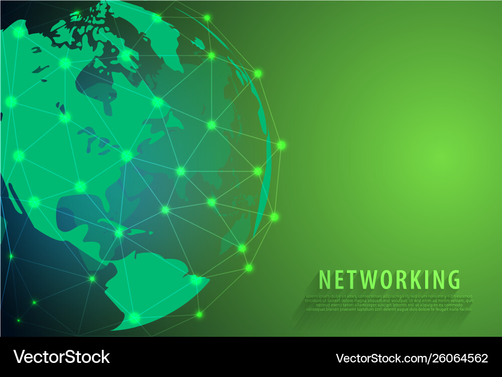 Global network connection background green world Global network connection background green world vector image