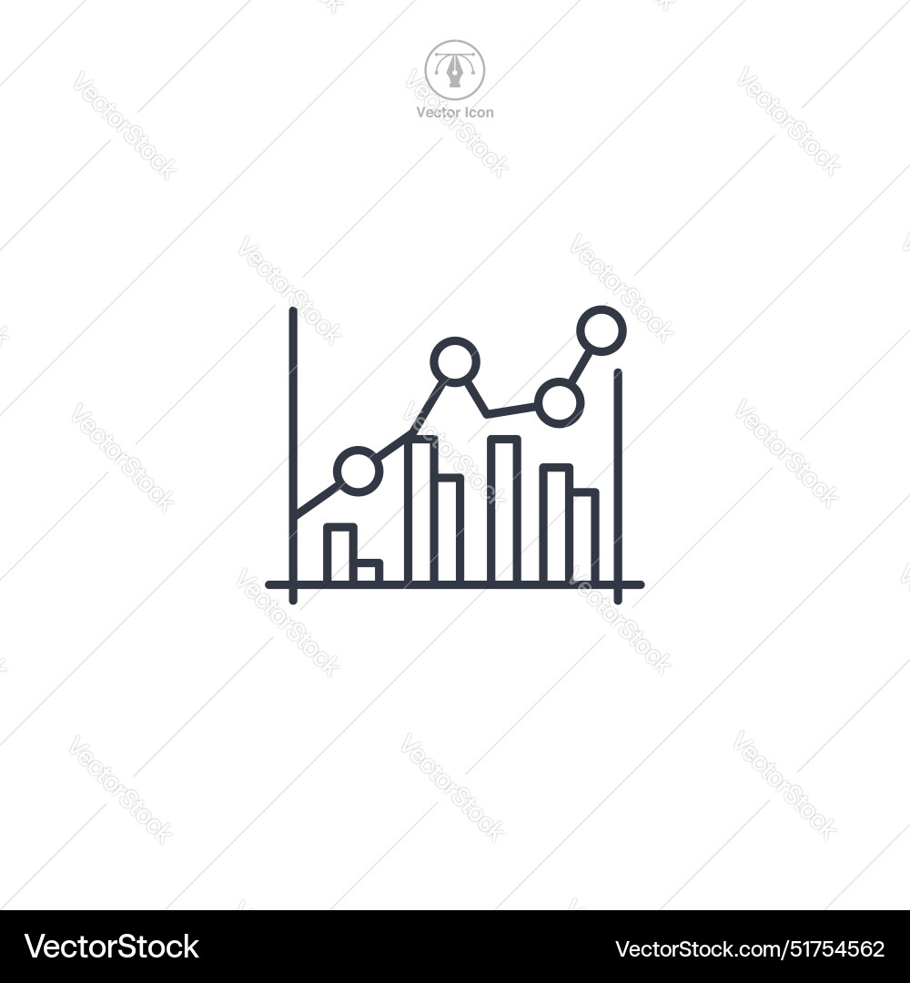 Graph chart icon symbol isolated on white Graph chart icon symbol isolated on white Vector Image