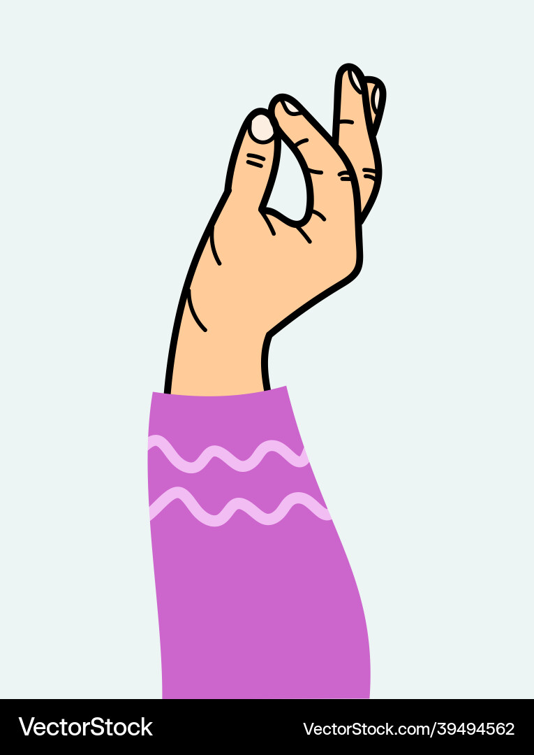 Hand gesture is all fine for use on textiles Hand gesture is all fine for use on textiles vector image