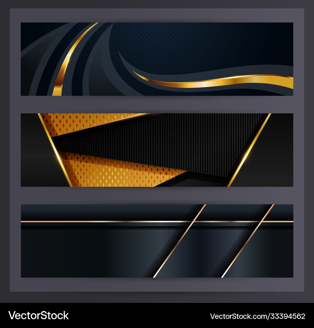 Horizontal banner set collection with various vector image
