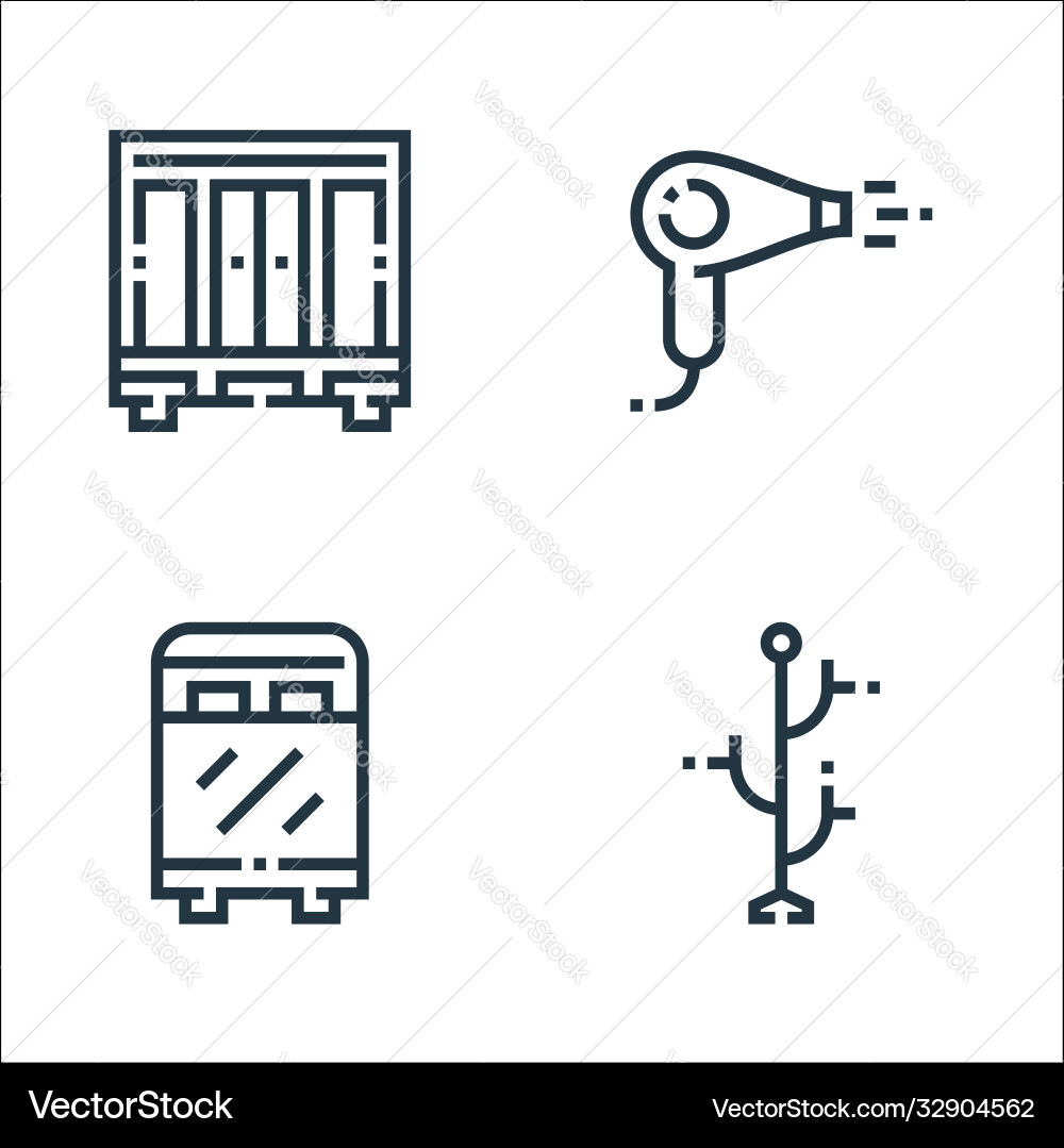 Inside home line icons linear set quality Inside home line icons linear set quality vector image