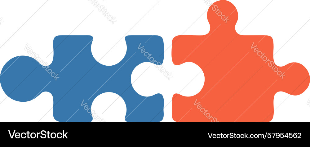 Interlocking Puzzle Pieces - Connection Vector Image